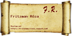 Fritzman Róza névjegykártya